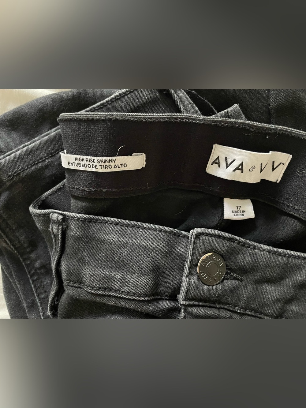 Ava & Viv High Rise Skinny Jeans - Black